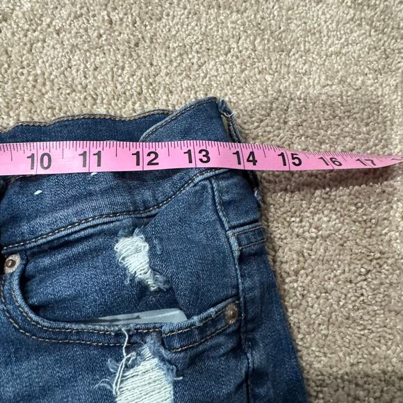 Express Distressed Jean Shorts Style Shortie High Rise Women's Size 6 Rolled Hem - Picture 3 of 10